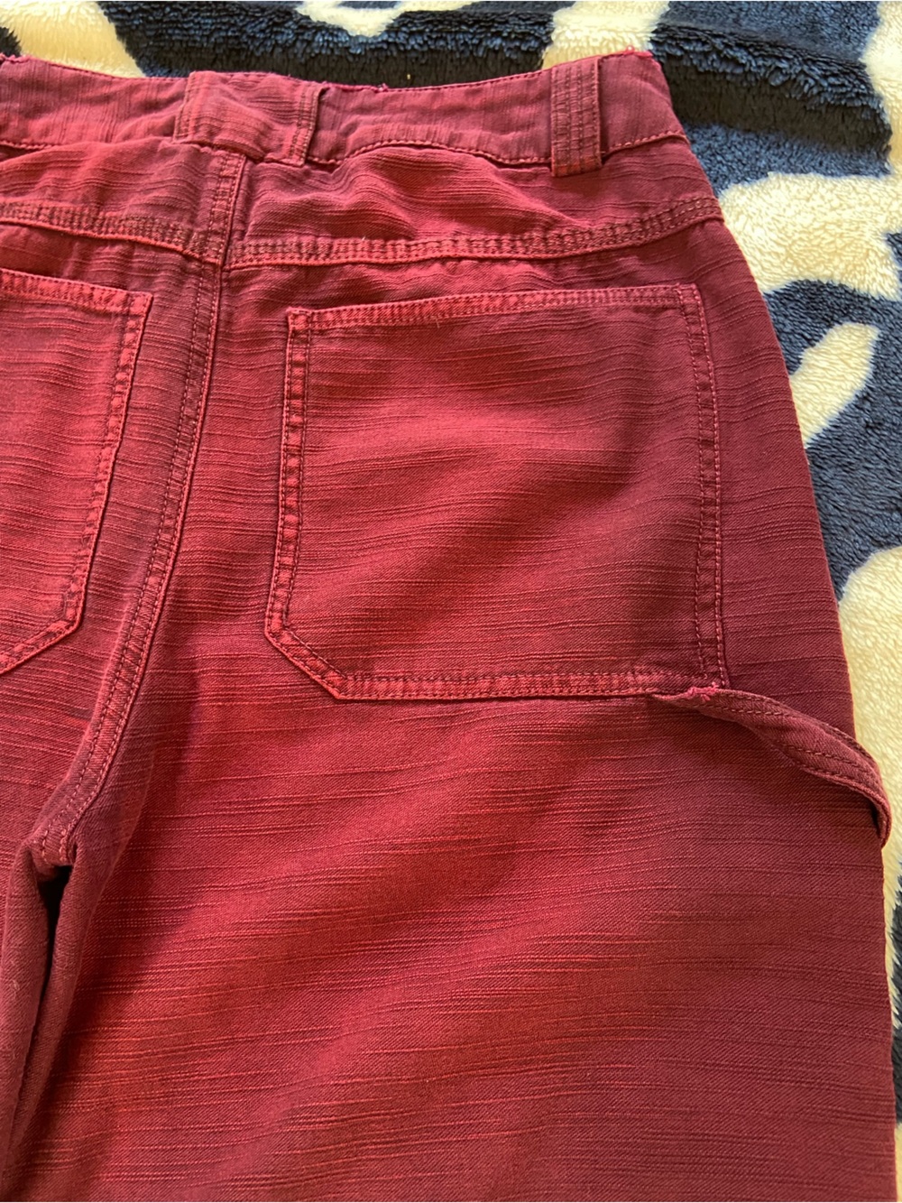 Free People Stay Awhile Mulberry Burgundy Carpenter Utility Pants Distressed 0 - Picture 14 of 16